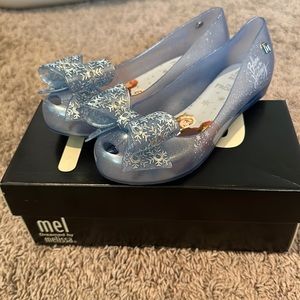 Mini Melissa Disney ultra girl frozen princess Kelly glitter flats dress shoes 1